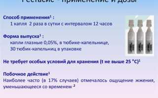Глазные капли Рестасис для увлажнения глаз