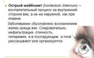 Симптомы, причины развития, осложнения и лечение мейбомита у взрослых
