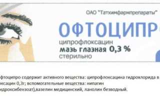 Глазная мазь Офтоципро: инструкция по применению и рекомендации