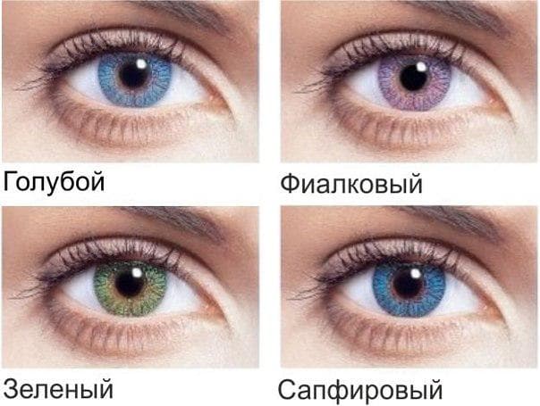 оттеночные линзы для глаз